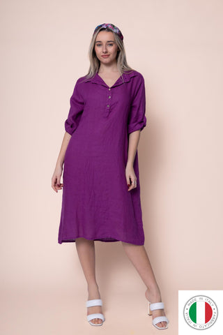 Linen Dress - OS18402-3 Linen Italia - Best Value Italian Linen and Cotton in Canada