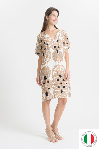 Cotton Dress - OS6633-26 Linen Italia - Best Value Italian Linen and Cotton in Canada