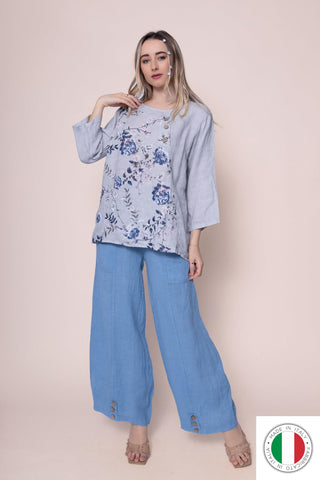 Linen Top - OS6725B-83 Linen Italia - Best Value Italian Linen and Cotton in Canada
