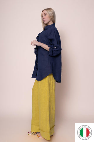 Linen Shirt - OS7848-17 Linen Italia - Best Value Italian Linen and Cotton in Canada