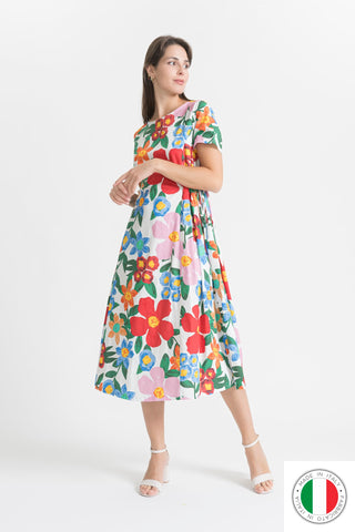 Cotton Dress - OS7784-11 Linen Italia - Best Value Italian Linen and Cotton in Canada