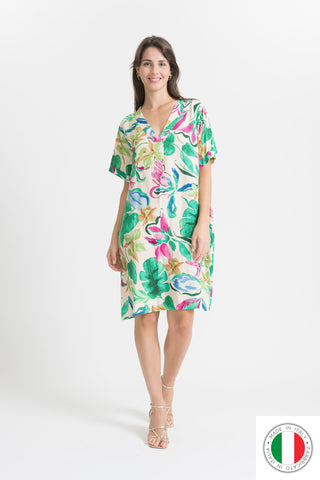 Cotton Dress - OS6633-151 Linen Italia - Best Value Italian Linen and Cotton in Canada