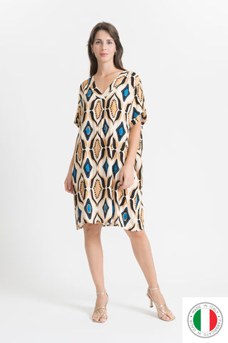 Cotton Dress - OS6633-13 Linen Italia - Best Value Italian Linen and Cotton in Canada