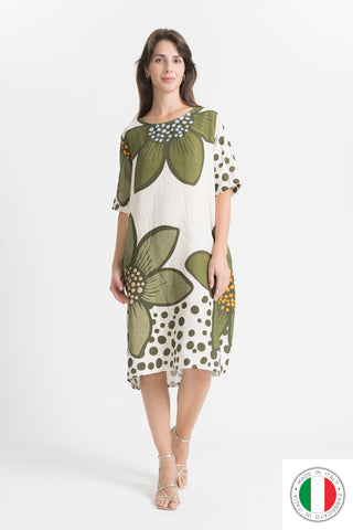 Linen Dress - OS2282-67 Linen Italia - Best Value Italian Linen and Cotton in Canada