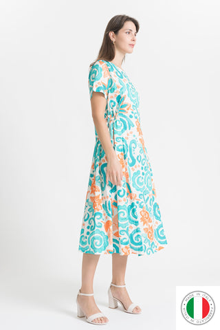 Cotton Dress - OS7244-101 Linen Italia - Best Value Italian Linen and Cotton in Canada