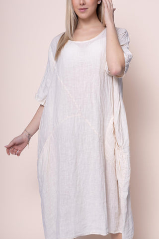 Linen Dress - OS10975-110 Linen Italia - Best Value Italian Linen and Cotton in Canada