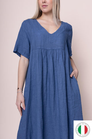 Linen Dress - OS13101-185 Linen Italia - Best Value Italian Linen and Cotton in Canada