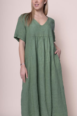 Linen Dress - OS13101-189 Linen Italia - Best Value Italian Linen and Cotton in Canada