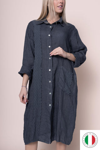 Linen Dress - OS13552-201 Linen Italia - Best Value Italian Linen and Cotton in Canada
