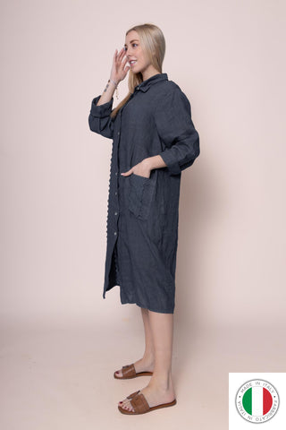Linen Dress - OS13552-201 Linen Italia - Best Value Italian Linen and Cotton in Canada