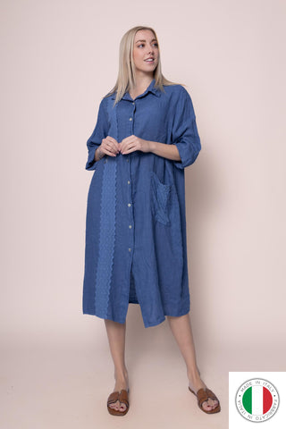 Linen Dress - OS13552-185 Linen Italia - Best Value Italian Linen and Cotton in Canada