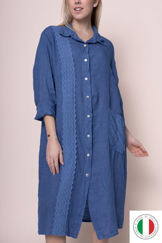 Linen Dress - OS13552-185 Linen Italia - Best Value Italian Linen and Cotton in Canada