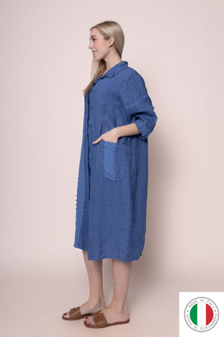 Linen Dress - OS13552-185 Linen Italia - Best Value Italian Linen and Cotton in Canada