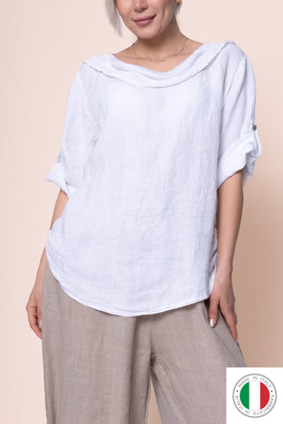 Linen Top - OS1429-11 Linen Italia - Best Value Italian Linen and Cotton in Canada
