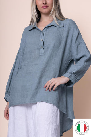 Linen Shirt - OS1431-155 Linen Italia - Best Value Italian Linen and Cotton in Canada