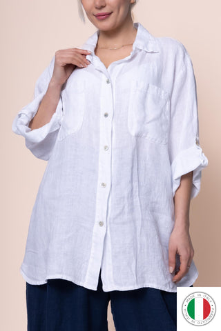 Linen Shirt - OS1439-11 Linen Italia - Best Value Italian Linen and Cotton in Canada