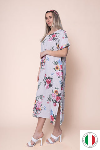 Linen Dress - OS1444-110 Linen Italia - Best Value Italian Linen and Cotton in Canada