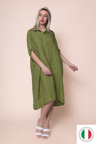Linen Dress - OS18402-4 Linen Italia - Best Value Italian Linen and Cotton in Canada