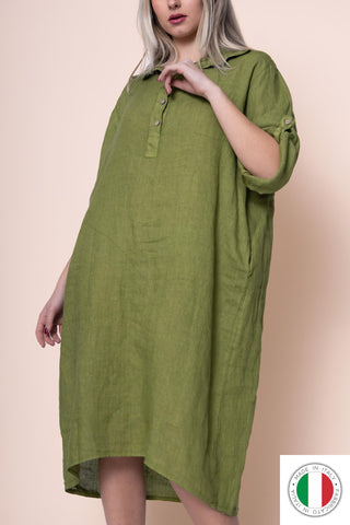 Linen Dress - OS18402-4 Linen Italia - Best Value Italian Linen and Cotton in Canada