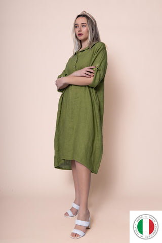 Linen Dress - OS18402-4 Linen Italia - Best Value Italian Linen and Cotton in Canada