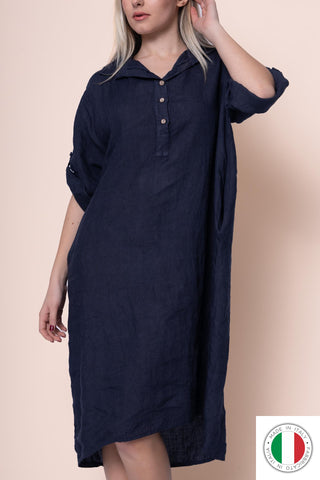 Linen Dress - OS18402-71 Linen Italia - Best Value Italian Linen and Cotton in Canada
