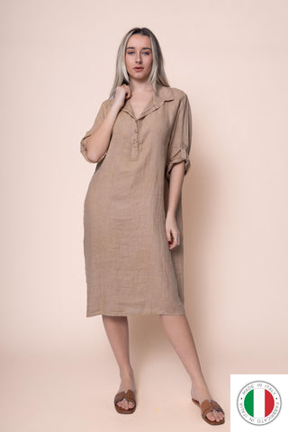 Linen Dress - OS18402-94 Linen Italia - Best Value Italian Linen and Cotton in Canada