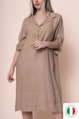 Linen Dress - OS18402-94 Linen Italia - Best Value Italian Linen and Cotton in Canada