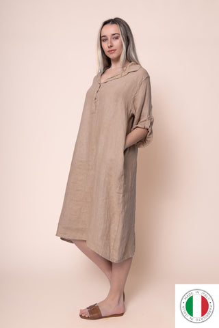 Linen Dress - OS18402-94 Linen Italia - Best Value Italian Linen and Cotton in Canada