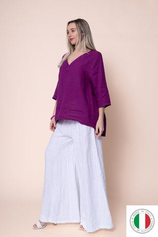 Linen Top - OS19078-3 Linen Italia - Best Value Italian Linen and Cotton in Canada