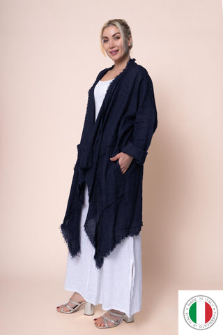 Linen Duster - OS18888-71 Linen Italia - Best Value Italian Linen and Cotton in Canada