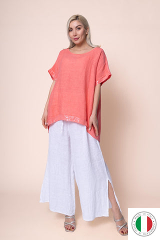 Linen Top - OS18276-116 Linen Italia - Best Value Italian Linen and Cotton in Canada