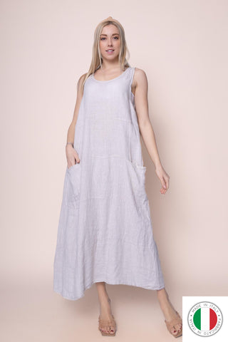 Linen Dress - OS6553-110 Linen Italia - Best Value Italian Linen and Cotton in Canada