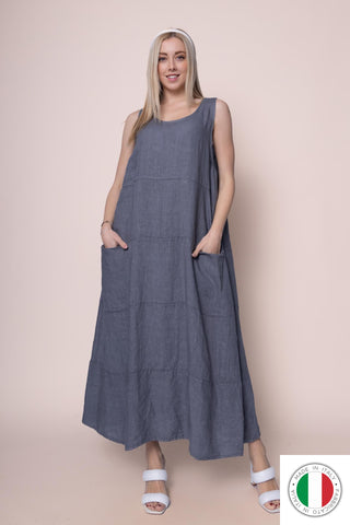 Linen Dress - OS6553-112 Linen Italia - Best Value Italian Linen and Cotton in Canada