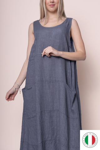 Linen Dress - OS6553-112 Linen Italia - Best Value Italian Linen and Cotton in Canada