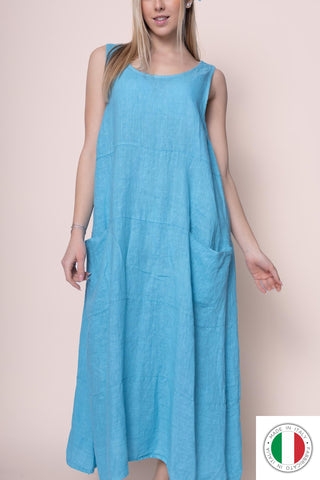 Linen Dress - OS6553-117 Linen Italia - Best Value Italian Linen and Cotton in Canada