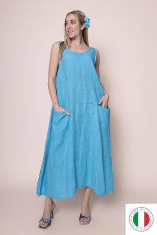 Linen Dress - OS6553-117 Linen Italia - Best Value Italian Linen and Cotton in Canada