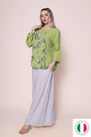 Linen Top - OS6725B-207 Linen Italia - Best Value Italian Linen and Cotton in Canada