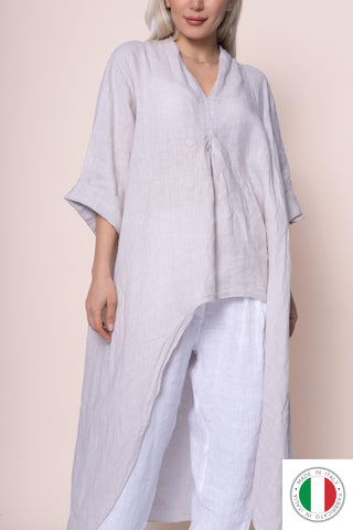 Linen Tunic - OS6841-110 Linen Italia - Best Value Italian Linen and Cotton in Canada