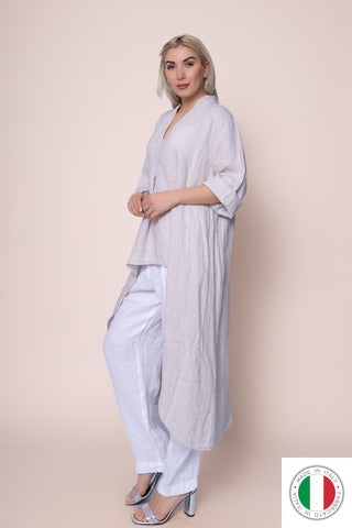 Linen Tunic - OS6841-110 Linen Italia - Best Value Italian Linen and Cotton in Canada