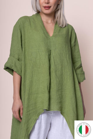 Linen Tunic - OS6841-207 Linen Italia - Best Value Italian Linen and Cotton in Canada