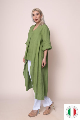 Linen Tunic - OS6841-207 Linen Italia - Best Value Italian Linen and Cotton in Canada