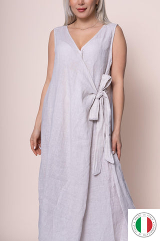 Linen Dress - OS7828-110 Linen Italia - Best Value Italian Linen and Cotton in Canada