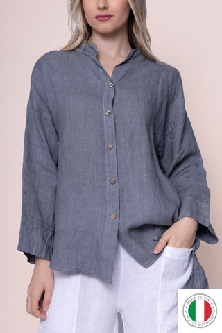 Linen Shirt - OS7850-112 Linen Italia - Best Value Italian Linen and Cotton in Canada